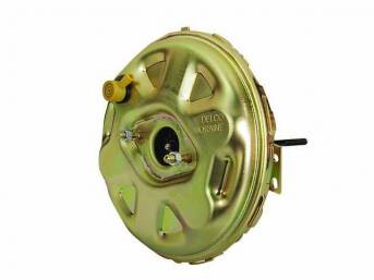 BOOSTER, Power Brake Vacuum, 11 inch, Gold Cadmium Finish w/ *Delco Moraine* stamp, US-Made, GM Licensed, New