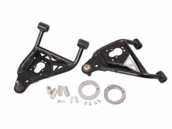 ARM SET, Steering Control, Tubular, Lower, SPC, Incl bushings, OE style ball joint and coil seat, Lowers front end 1 Inch, Adds 1 degree of positive caster