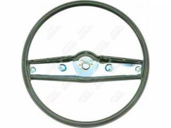 STEERING WHEEL, Std 2 Spoke, Dark Green, Repro  ** See p/n C-6512-4J for center shroud, C-2819-3A for contact set and C-2820-3DJ for buttons **