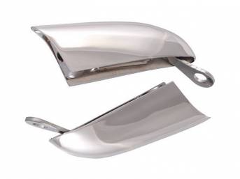 BUMPER GUARD SET, Front, Chrome, Incl brackets, repro  ** Does not incl cushions and hardware, Updated from 2017 Camaro catalog **
