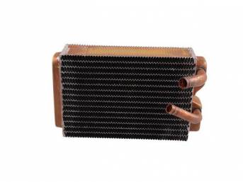 Core, Heater, Copper / Brass, 9 1/2 x 6 3/8 x 2 1/2 core size, 5/8 Inch inlet, 3/4 Inch outlet, repro