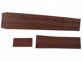 APPLIQUE / INSERT KIT, Console, vinyl wood grain finish overlay, (3) incl main body, shifter and glove box inserts, repro