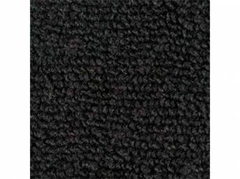 Black 1-Piece Raylon Loop Molded Carpet Set with Standard Jute Padding and Backing