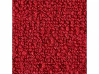 Bright Red 1-Piece Raylon Loop Molded Carpet Set with Standard Jute Padding and Backing