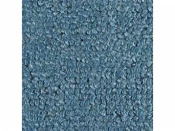 Medium Blue 2-Piece Raylon Loop Molded Carpet Set with Standard Jute Padding and Backing