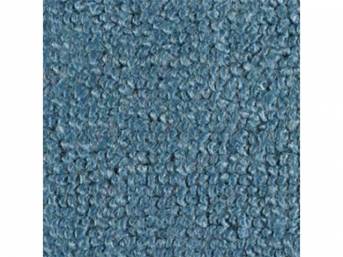 Medium Blue 1-Piece Raylon Loop Molded Carpet Set with Standard Jute Padding and Backing