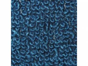 Bright Blue 2-Piece Raylon Loop Molded Carpet Set with Standard Jute Padding and Backing