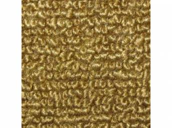 Gold 1-Piece Raylon Loop Molded Carpet Set with Standard Jute Padding and Backing