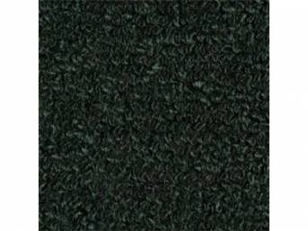 Dark Green 2-Piece Raylon Loop Molded Carpet Set with Standard Jute Padding and Backing