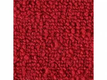 Bright Red 2-Piece Raylon Loop Molded Carpet Set (M/T floor shift) with Standard Jute Padding and Backing
