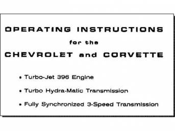 INSERT, OWNERS MANUAL, 396 ENGINE INFO