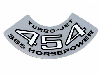 DECAL, AIR CLEANER, TURBO JET 454, 365HP