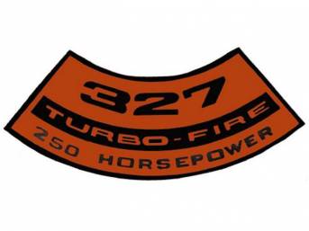 DECAL, AIR CLEANER, 327, 250 HP, TURBO FIRE