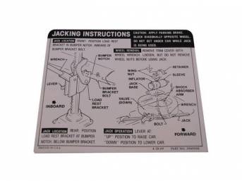 DECAL, JACK INSTRUCTIONS, SPACE SAVER SPARE (3949508)