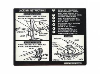 DECAL, Jacking Instruction, early design / small-style, repro