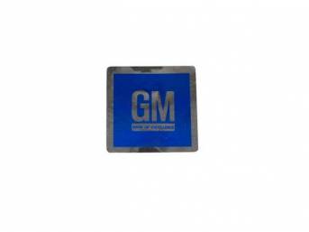 DECAL, GM Mark of Excellence, blue w/ chrome border and *GM* lettering, blue *MARK OF EXCELLENCE* lettering, repro