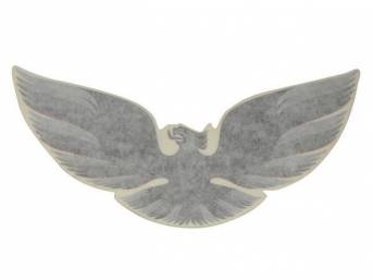 DECAL, REAR DECK SPOILER, "BIRD", Silver, 6-color (6 shades of silver), 11 inch bird