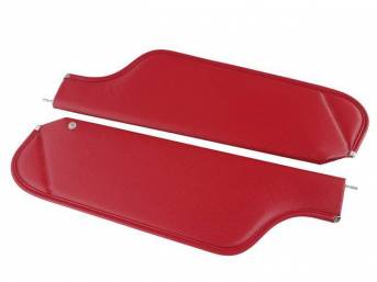 SUNVISOR SET, Red, Perforated Grain, 2 Pin Style (Incl 1 Pin), repro