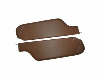 SUNVISOR SET, Brown, Perforated Grain, 2 Pin Style (Incl 1 Pin), repro