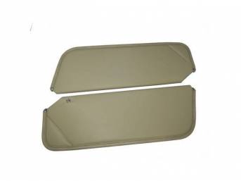 SUNVISOR SET, Sandalwood / Neutral, Non Perforated Grain, 1 Pin Style w/ set screw (screw will face down on RH side, up on LH side, just like original), Repro