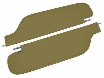 SUNVISOR SET, Premium, Gold, Perforated Grain, 2 Pin Style (Incl 2 Pins), Repro
