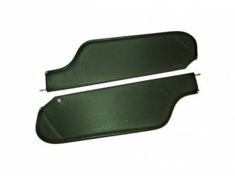 SUNVISOR SET, Premium, Dark Green, Perforated Grain, 2 Pin Style (Incl 1 Pin), Repro