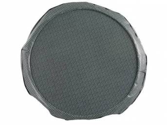 TIRE COVER, 15 Inch, Aqua and Black Houndstooth, W/ hardboard, repro