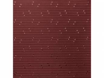 HEADLINER, Perforated Grain, Maroon, incl headliner, rods, clips and material to cover two sunvisors, Repro