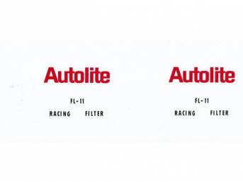 DECAL, OIL FILTER, *AUTOLITE RACING FL-11*, WHITE