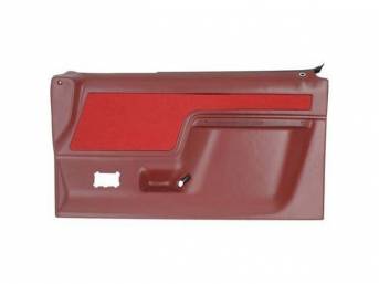 DOOR PANELS, REPLACEMENT STYLE, NAPA RED WITH RED CLOTH INSERTS