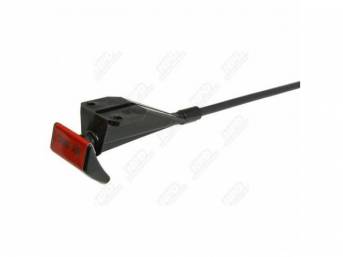 Cable, Shaker, Under Dash, Operates Air Doors On Shaker Hoods, Red Foil *Shaker* On Handle, Repro