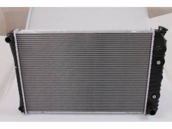 RADIATOR, Replacement Style, plastic tanks and aluminum core, 28 3/8 inch x 21 inch x 1 1/4 inch core, 2 Row, 1 5/16 inch inlet and 1 9/16 inch outlet, repro