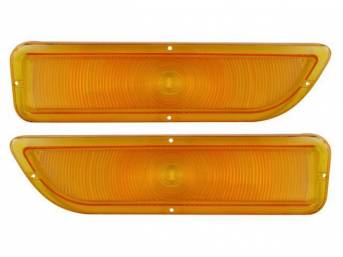 LENS SET, Parking Light, Front, amber, (2), US-made correct repro, Trim Parts