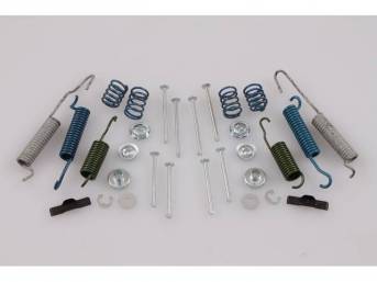SPRING KIT, Brake Shoe, 11 inch x 2 3/4 inch, incl shoe spring set and hold down axle kit, repro