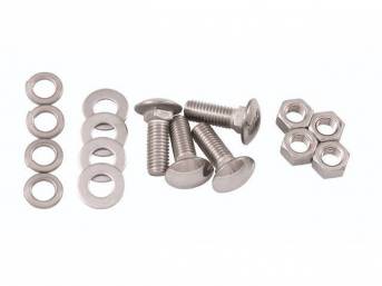 BOLT KIT, Bumper, Rear, polished stainless steel, repro