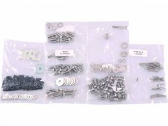 FASTENER KIT, Front Sheetmetal, polished stainless steel, features