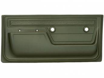 PANEL SET, Front Door, scroll top strip style, OE green, ABS-plastic, replacement style repro