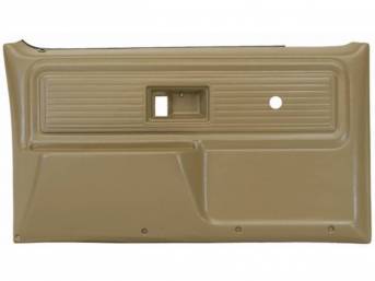 PANEL SET, REPLACEMENT STYLE, SADDLE TAN, FRONT DOORS, W/O POWER WINDOWS OR DOOR LOCKS, ABS PLASTIC