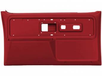 PANEL SET, REPLACEMENT STYLE, PORTOLA RED, FRONT DOORS, W/O POWER WINDOWS OR DOOR LOCKS, ABS PLASTIC, ** ACCEPTS ORIGINAL TRIM INSERTS **