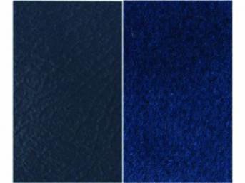 UPHOLSTERY, BENCH, STANDARD CAB, NAVY BLUE MADRID GRAIN VINYL W/ NAVY BLUE ENCORE VELOUR CLOTH INSERTS