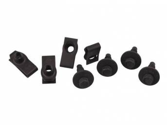 Mounting Kit, Hood Hinge To Hood, Incl (4) Correct Style J-Nuts, (4) Correct Bolts, Repro