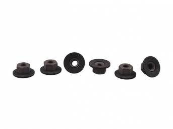 Mounting Kit, Outside Rear View Mirror, Incl (6) Correct Style Nuts, W/ Free Spinning Washers, Repro