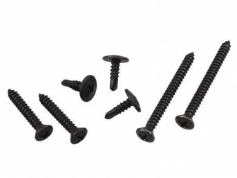 Mounting Kit, Lower Rear Trim At Hatchback Latch Panel, Incl (3) Correct Style Lower Short Screws, (2) Upper Style Short Screws, (2) Long Style Screws