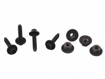 Mounting Kit, Trunk Lid Hinge, Incl (4) Hinge To Lid Bolts, (4) Hinge To Body Nuts 19mm Size, Repro Please Note These Units Were Typically Painted Body Color