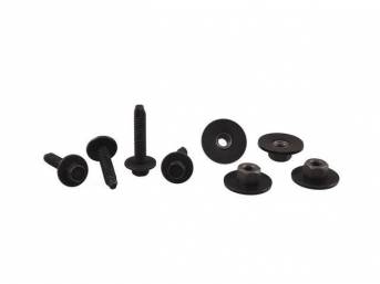 Mounting Kit, Trunk Lid Hinge, Incl (4) Hinge To Lid Bolts, (4) Hinge To Body Nuts 24mm Size, Repro Please Note These Units Were Typically Painted Body Color
