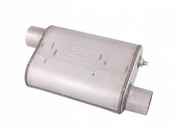 Muffler, Bbk Performance, Vari Tune, Aluminized, Offset Design, W/ 2 3/4 Inch Inlet And Outlet, Fully Adjustable Sound And Flow