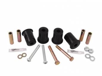 Bushing Kit, Rear Subframe, Steeda, Black, Incl Bushings, Sleeves, Mounting Hardware, Correct Size Blots And Lower Profile Bolts For Better Tire Clearance