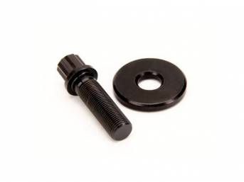 Bolt Kit, Harmonic Balancer, Arp Racing, 8740 Heat Treated Chrome Moly Steel, Black Oxide Finish, 12 Point Head Design, 1/4 Inch Thick Washer, 200,000 Psi Strength, Designed To Accept Deep Sockets 