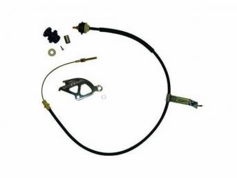 Cable Kit, Clutch Release, Steeda, Incl Heavy Duty Adjustable Clutch Cable, Aluminum Quadrant Kit, Firewall Adjuster, Repro