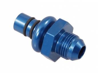 Fitting, Straight, Russell Performance, 8 An Male To Efi Fuel Rail, Aluminum, Blue Anodized, Designed For Pressure Side Of Fuel Rail